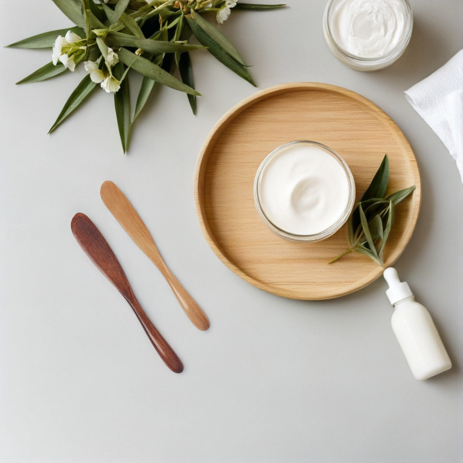 Skincare Natur E - Lot de 2 Spatules en Bois