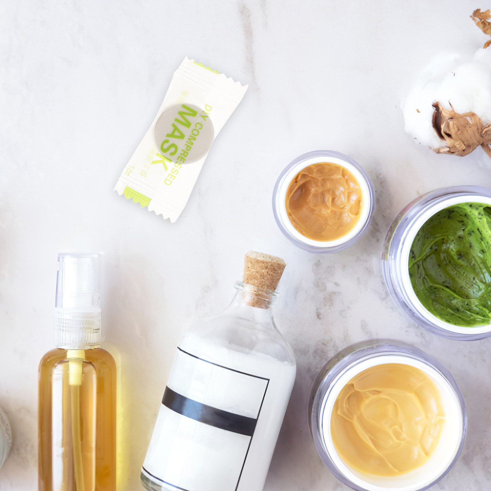 50 masques faciaux compressés  - Skincare Natur E avis et prix